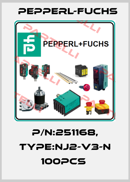 P/N:251168, Type:NJ2-V3-N 100pcs  Pepperl-Fuchs