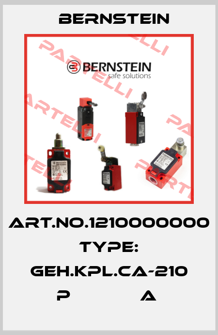 Art.No.1210000000 Type: GEH.KPL.CA-210 P             A  Bernstein