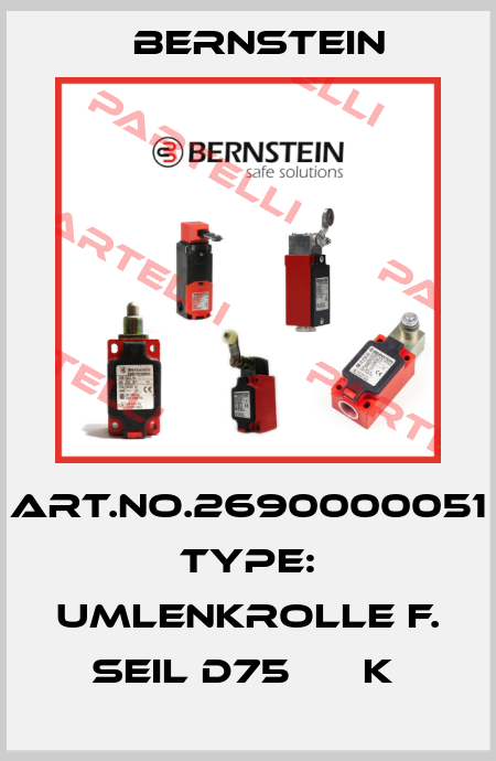 Art.No.2690000051 Type: UMLENKROLLE F. SEIL D75      K  Bernstein