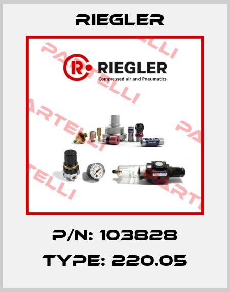 P/N: 103828 Type: 220.05 Riegler