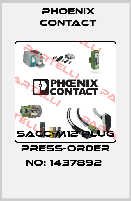 SACC-M12 PLUG PRESS-ORDER NO: 1437892  Phoenix Contact