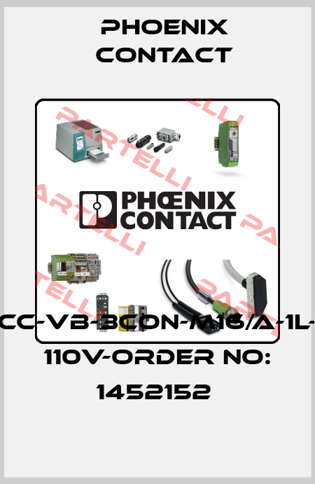 SACC-VB-3CON-M16/A-1L-SV 110V-ORDER NO: 1452152  Phoenix Contact