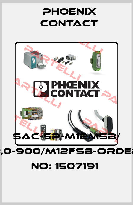 SAC-5P-M12MSB/ 2,0-900/M12FSB-ORDER NO: 1507191  Phoenix Contact
