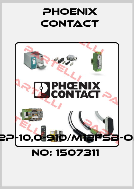 SAC-2P-10,0-910/M12FSB-ORDER NO: 1507311  Phoenix Contact