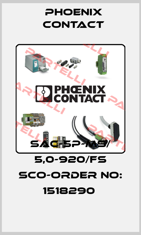 SAC-5P-MS/ 5,0-920/FS SCO-ORDER NO: 1518290  Phoenix Contact