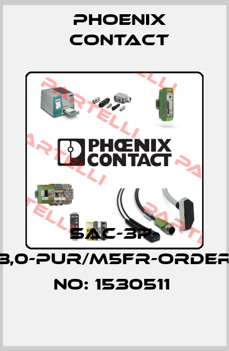 SAC-3P- 3,0-PUR/M5FR-ORDER NO: 1530511  Phoenix Contact