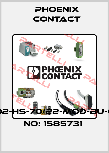 HC-M-02-HS-70/22-MOD-BU-ORDER NO: 1585731  Phoenix Contact