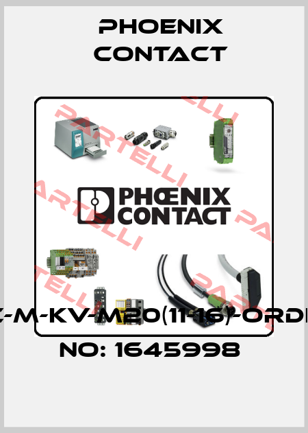 HC-M-KV-M20(11-16)-ORDER NO: 1645998  Phoenix Contact