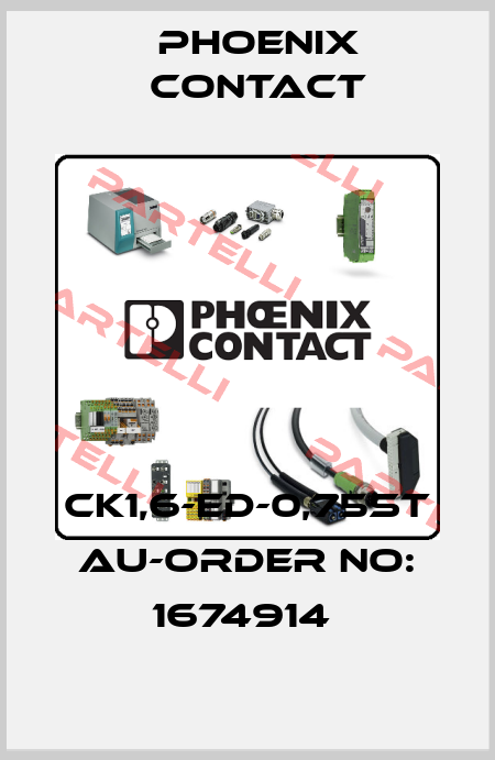 CK1,6-ED-0,75ST AU-ORDER NO: 1674914  Phoenix Contact