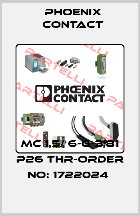 MC 1,5/ 6-G-3,81 P26 THR-ORDER NO: 1722024  Phoenix Contact