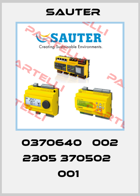 0370640   002 2305 370502   001  Sauter