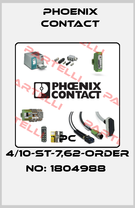 PC 4/10-ST-7,62-ORDER NO: 1804988  Phoenix Contact