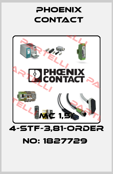 MC 1,5/ 4-STF-3,81-ORDER NO: 1827729  Phoenix Contact