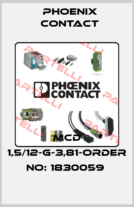 MCD 1,5/12-G-3,81-ORDER NO: 1830059  Phoenix Contact