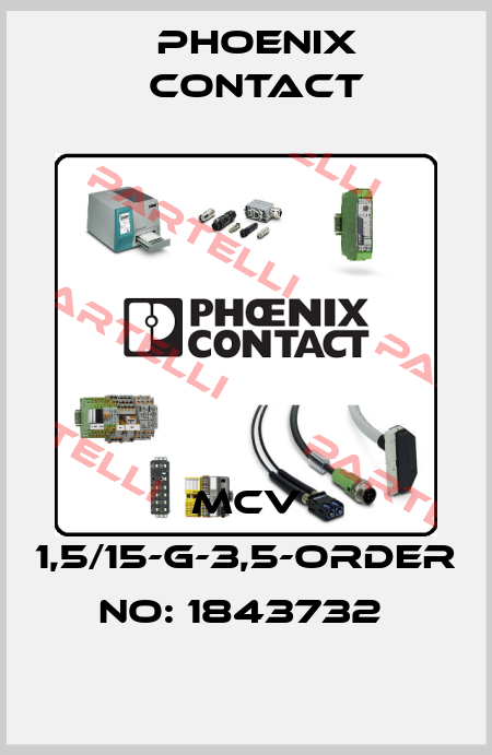 MCV 1,5/15-G-3,5-ORDER NO: 1843732  Phoenix Contact