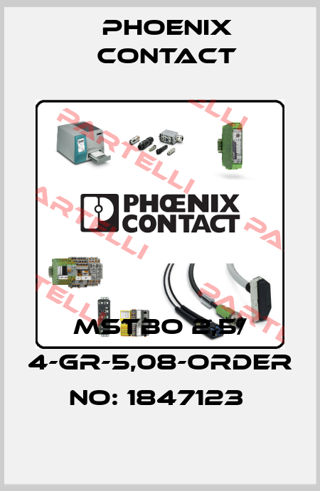 MSTBO 2,5/ 4-GR-5,08-ORDER NO: 1847123  Phoenix Contact