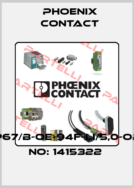 VS-IP67/B-OE-94F-LI/5,0-ORDER NO: 1415322  Phoenix Contact