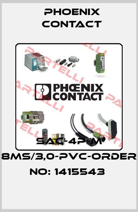 SAC-4P-M 8MS/3,0-PVC-ORDER NO: 1415543  Phoenix Contact
