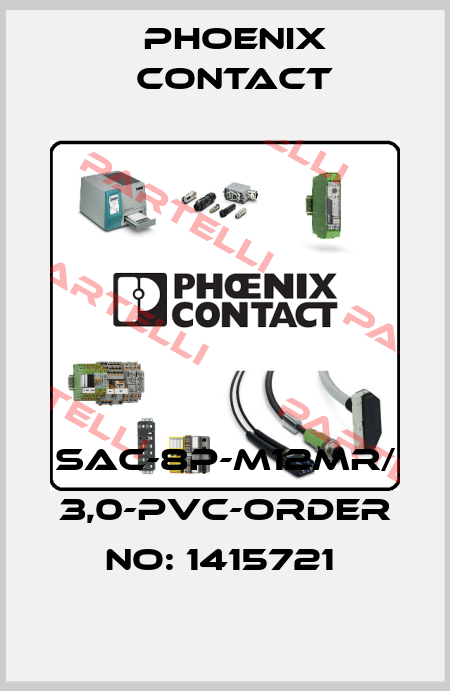 SAC-8P-M12MR/ 3,0-PVC-ORDER NO: 1415721  Phoenix Contact