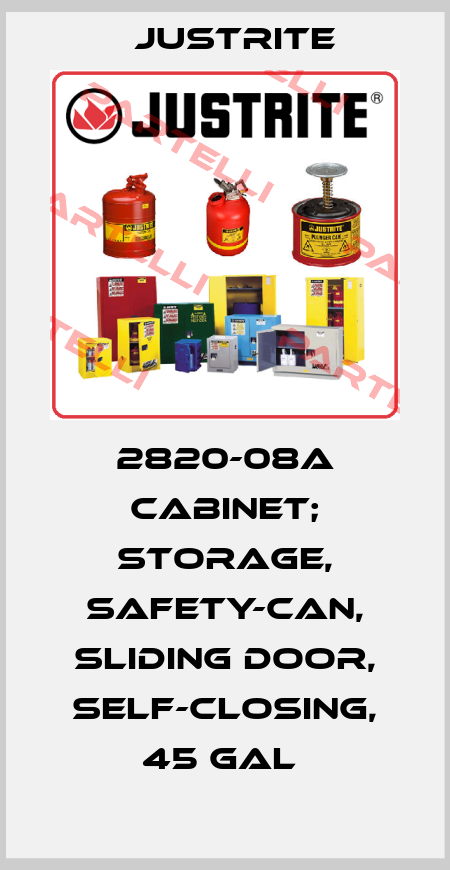 2820-08A CABINET; STORAGE, SAFETY-CAN, SLIDING DOOR, SELF-CLOSING, 45 GAL  Justrite