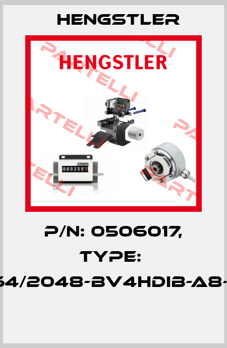P/N: 0506017, Type:  RI64/2048-BV4HDIB-A8-X0  Hengstler