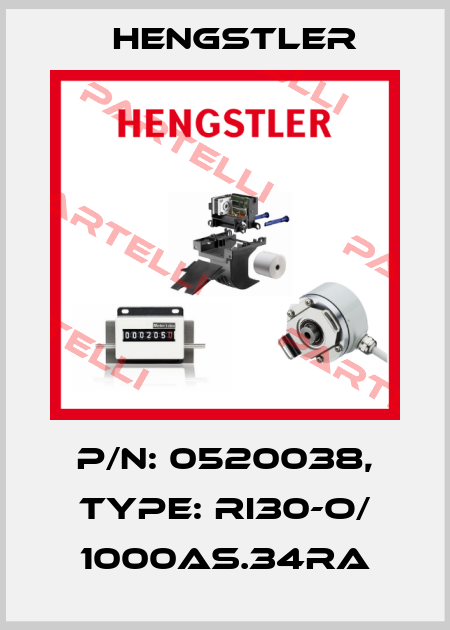 p/n: 0520038, Type: RI30-O/ 1000AS.34RA Hengstler