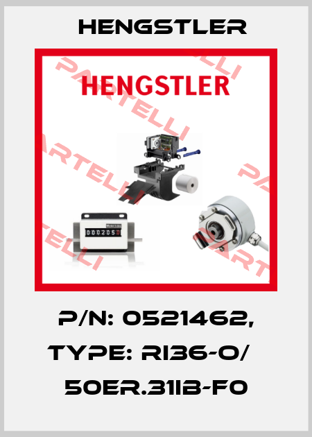 p/n: 0521462, Type: RI36-O/   50ER.31IB-F0 Hengstler