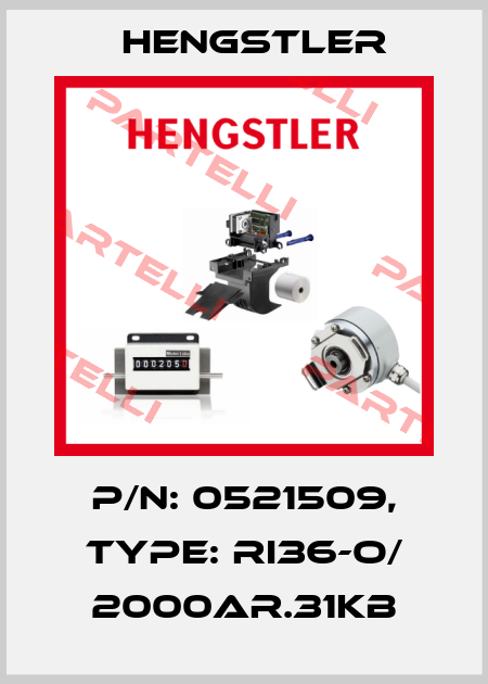p/n: 0521509, Type: RI36-O/ 2000AR.31KB Hengstler