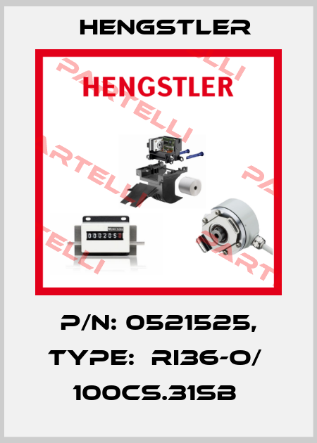 P/N: 0521525, Type:  RI36-O/  100CS.31SB  Hengstler