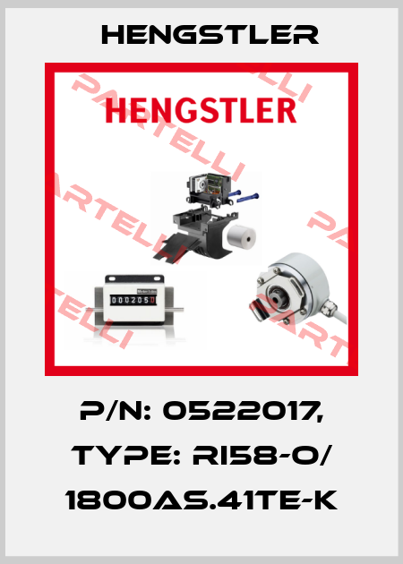 p/n: 0522017, Type: RI58-O/ 1800AS.41TE-K Hengstler