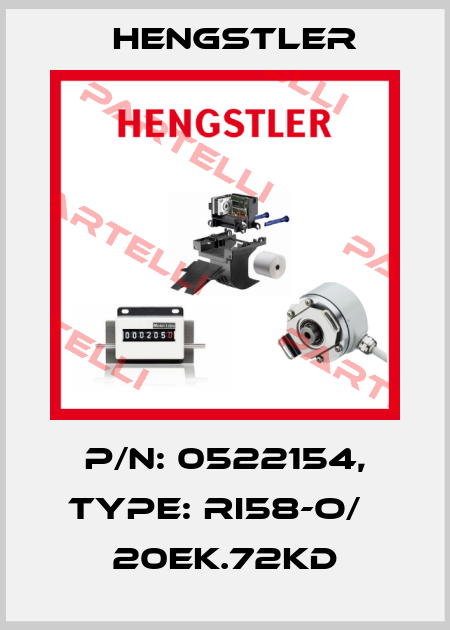 p/n: 0522154, Type: RI58-O/   20EK.72KD Hengstler