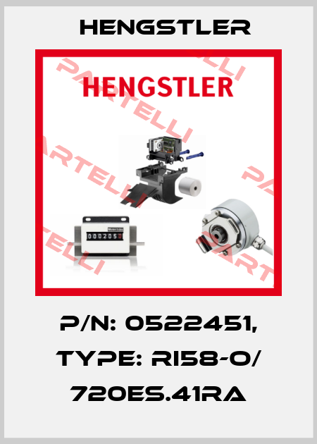 p/n: 0522451, Type: RI58-O/ 720ES.41RA Hengstler