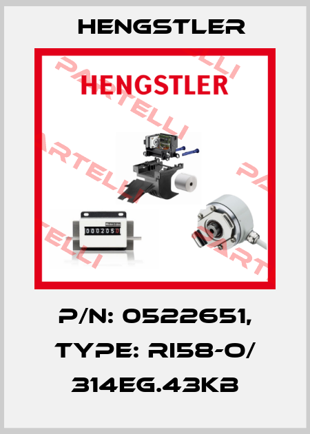 p/n: 0522651, Type: RI58-O/ 314EG.43KB Hengstler