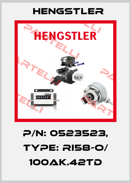 p/n: 0523523, Type: RI58-O/ 100AK.42TD Hengstler