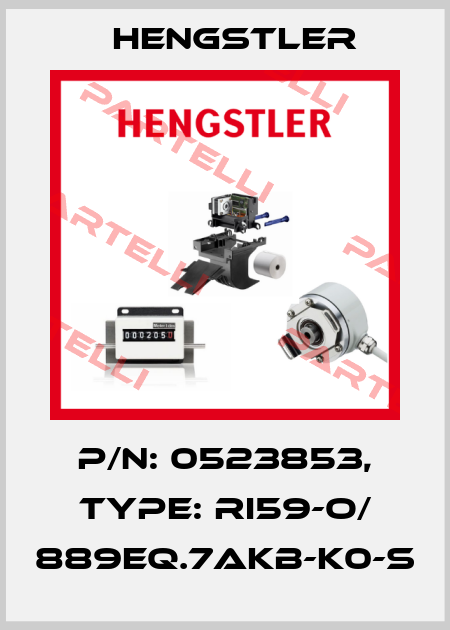 p/n: 0523853, Type: RI59-O/ 889EQ.7AKB-K0-S Hengstler