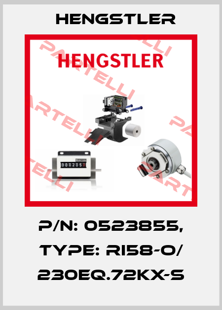 p/n: 0523855, Type: RI58-O/ 230EQ.72KX-S Hengstler