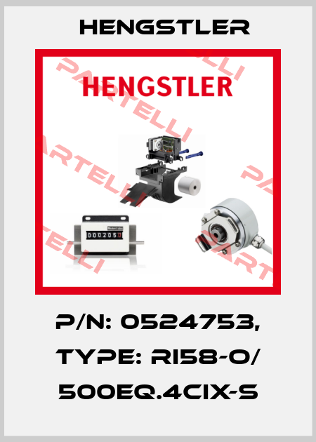 p/n: 0524753, Type: RI58-O/ 500EQ.4CIX-S Hengstler