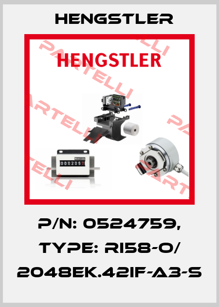 p/n: 0524759, Type: RI58-O/ 2048EK.42IF-A3-S Hengstler