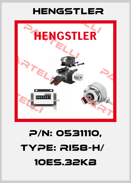 p/n: 0531110, Type: RI58-H/   10ES.32KB Hengstler