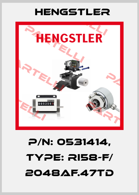p/n: 0531414, Type: RI58-F/ 2048AF.47TD Hengstler