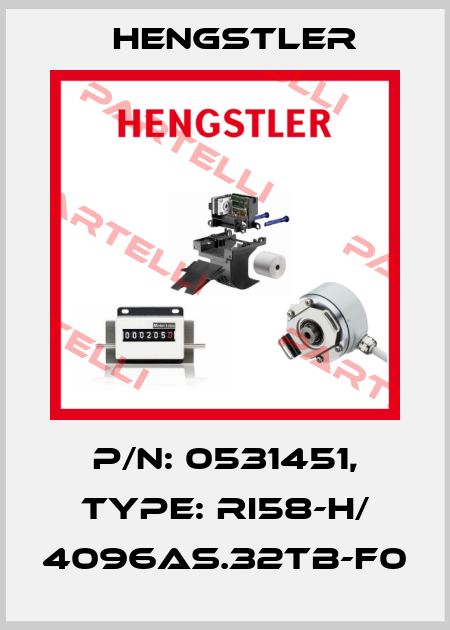 p/n: 0531451, Type: RI58-H/ 4096AS.32TB-F0 Hengstler