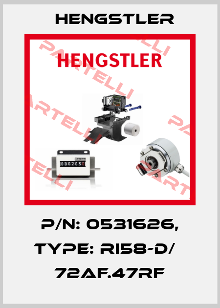 p/n: 0531626, Type: RI58-D/   72AF.47RF Hengstler