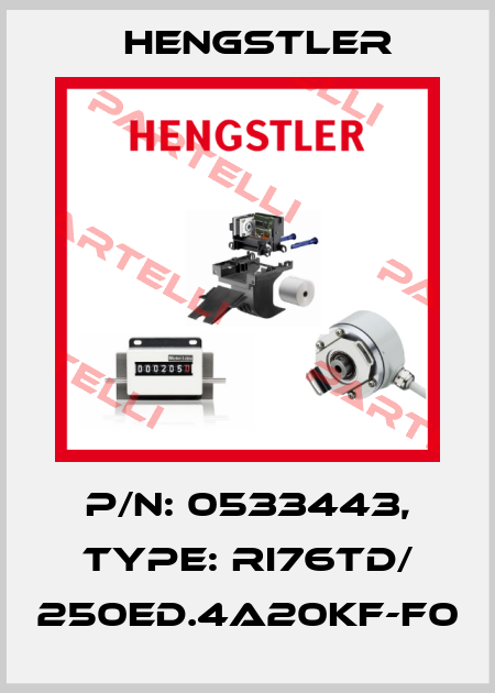 p/n: 0533443, Type: RI76TD/ 250ED.4A20KF-F0 Hengstler