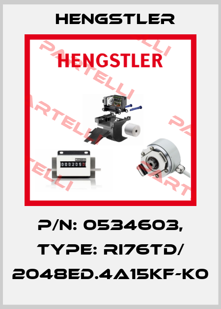 p/n: 0534603, Type: RI76TD/ 2048ED.4A15KF-K0 Hengstler
