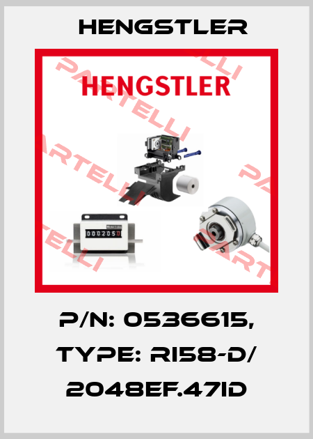 p/n: 0536615, Type: RI58-D/ 2048EF.47ID Hengstler