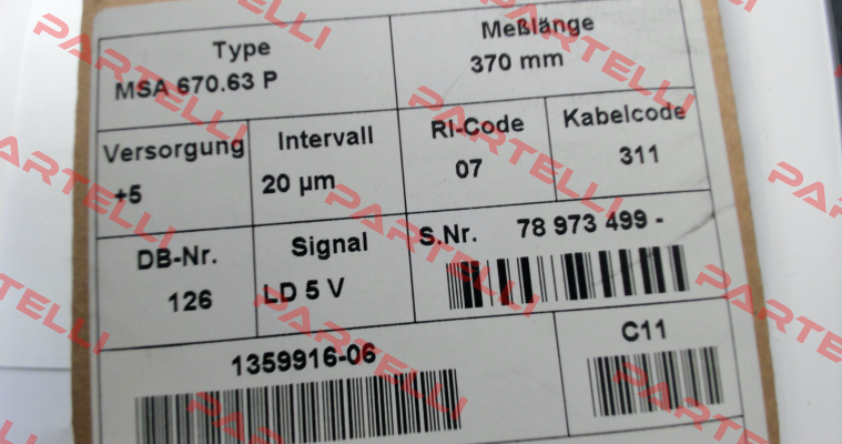 MSA670.63 P 370 10 07 LD RSF ID 1359916-06 Rsf Elektronik