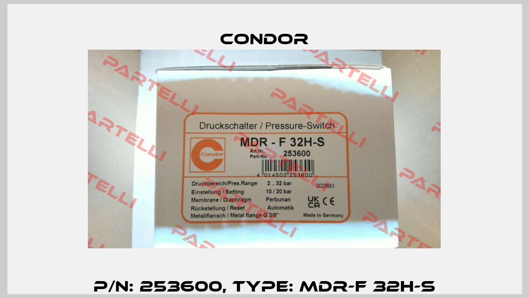 P/N: 253600, Type: MDR-F 32H-S Condor