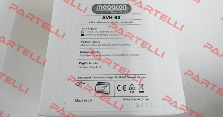 596121 / AVH60 24 VDC 50-60Hz Megacon