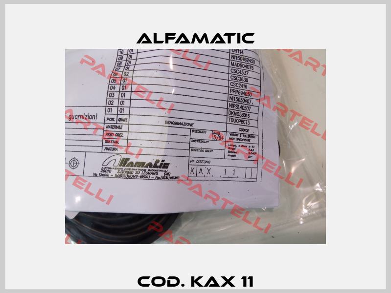 Cod. KAX 11 Alfamatic