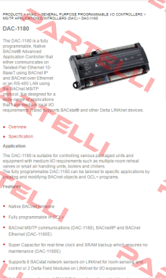 DAC1180  Delta Controls